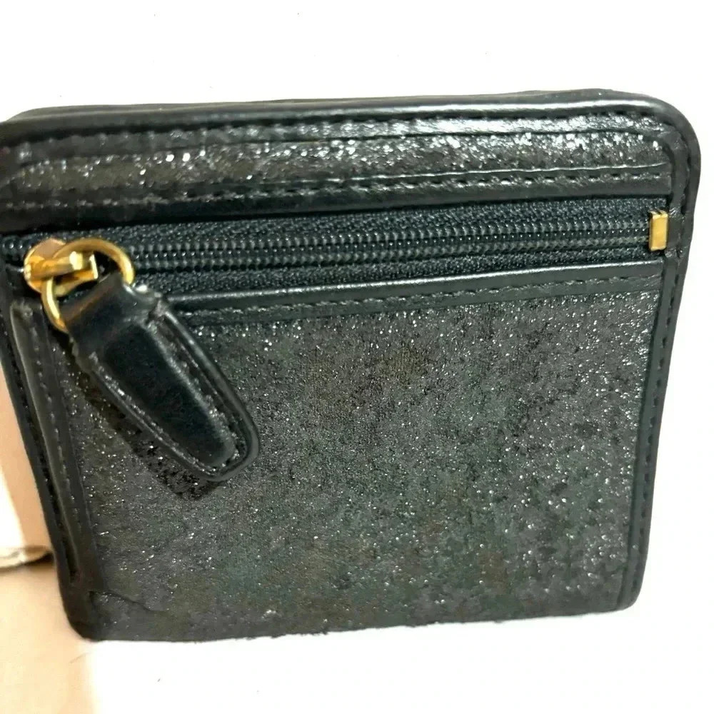 Coach black/ gray glitter leather wallet - Picture 3 of 7